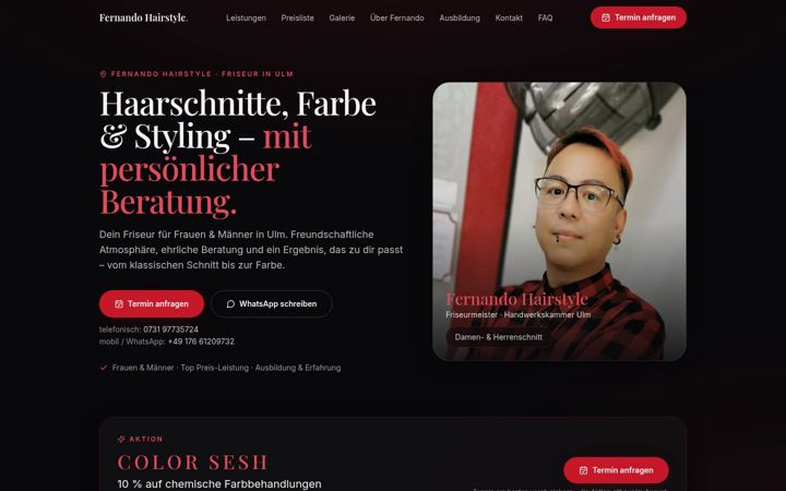 Screenshot of fernando-hairstyle.com