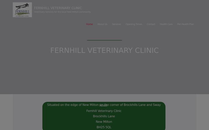 Screenshot of fernhillveterinaryclinic.co.uk