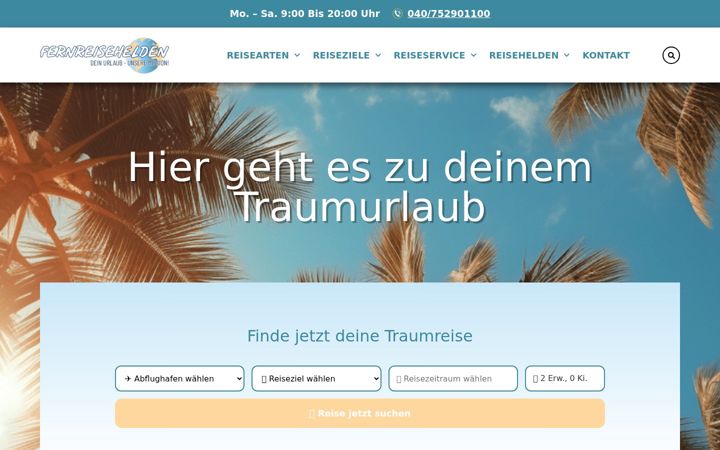 Ekraanipilt saidist fernreisehelden.de