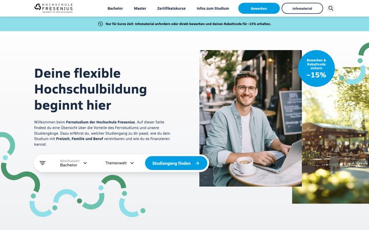 Screenshot of fernstudium-fresenius.de