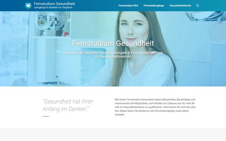 Screenshot of fernstudium-gesundheit.com