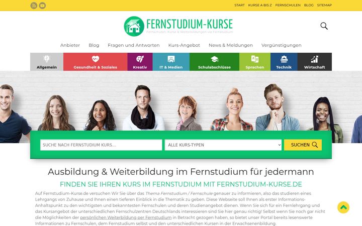 Screenshot of fernstudium-kurse.de