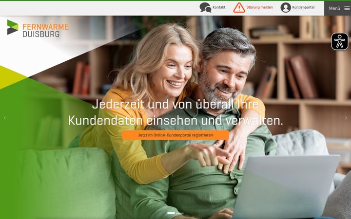Screenshot of fernwaerme-duisburg.de