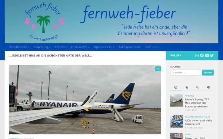 Screenshot ta' fernweh-fieber.de