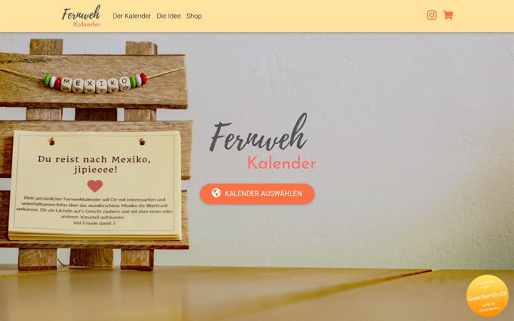 Screenshot of fernwehkalender.de