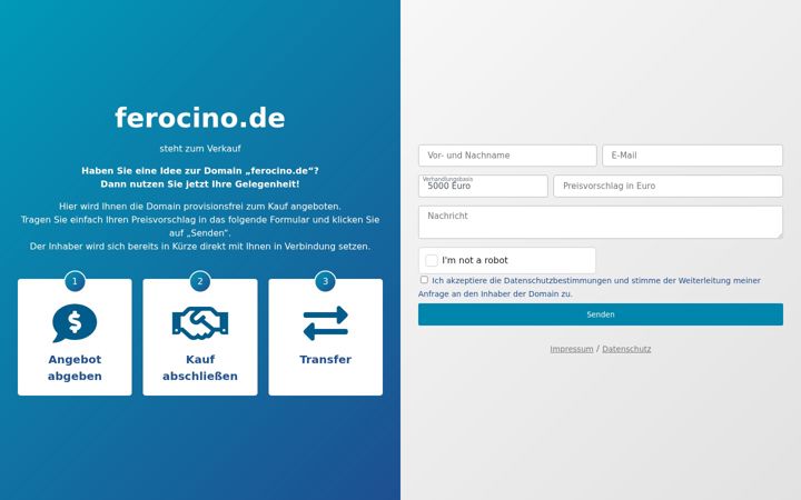 Screenshot of ferocino.de