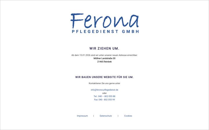 Screenshot di ferona-pflegedienst.de