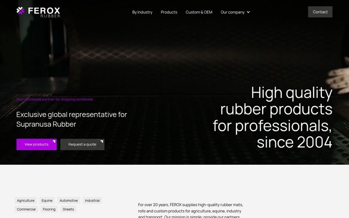 Screenshot of ferox-rubber.com