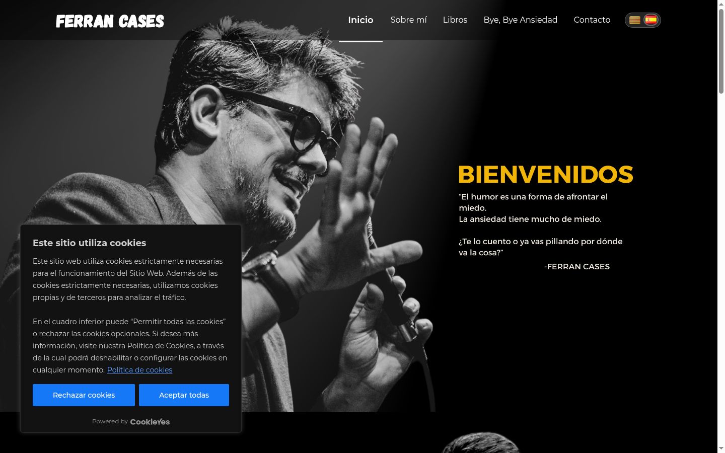 Screenshot del banner di consenso mostrato prima di qualsiasi interazione