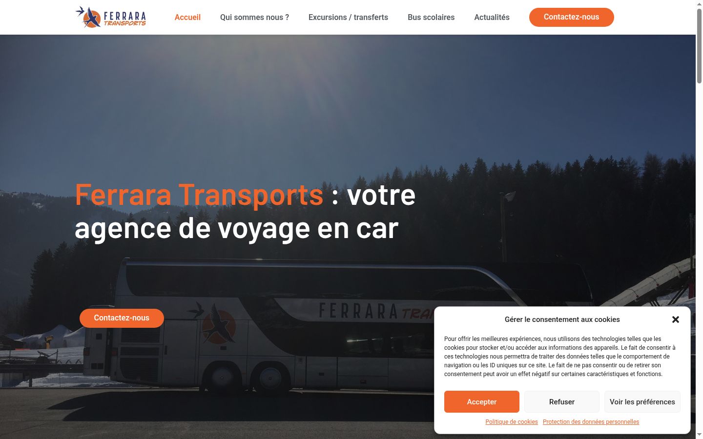 Screenshot of the consent banner shown before any interaction