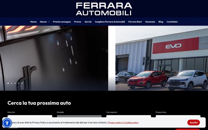 Captura de pantalla de ferraraautomobili.it
