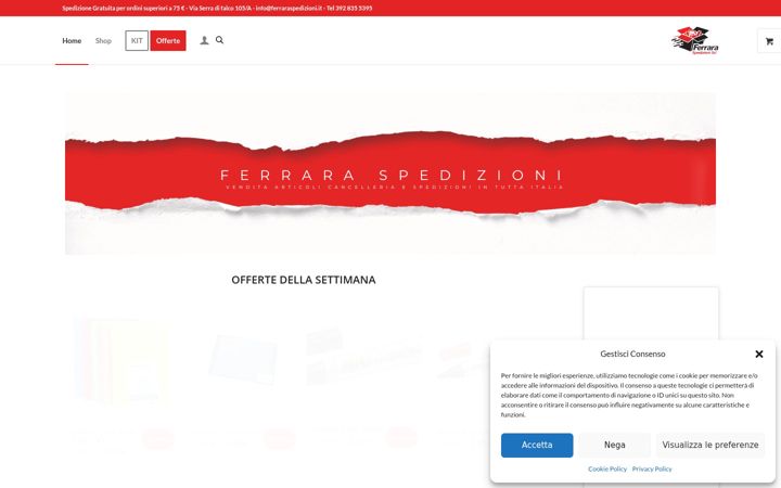 Screenshot ta' ferraraspedizioni.it