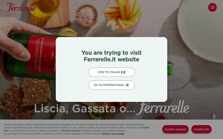 Screenshot ta' ferrarelle.it