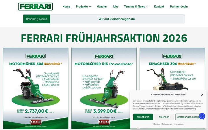 Screenshot di ferrari-traktoren.de