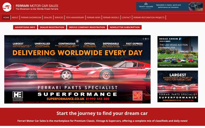 Screenshot of ferrarimotorcarsales.com
