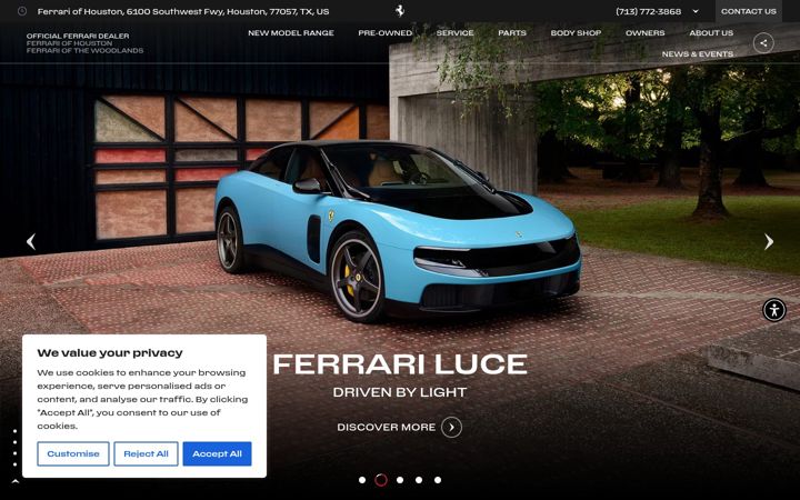 Screenshot of ferrariofhouston.com