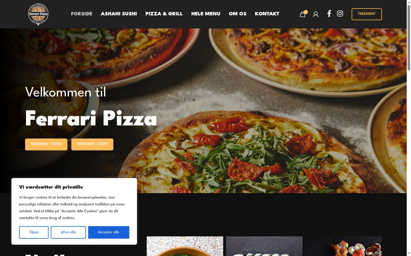 Screenshot del banner di consenso mostrato prima di qualsiasi interazione