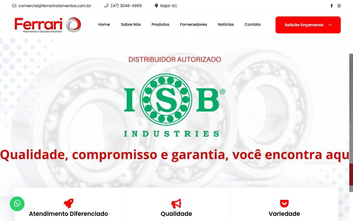Zrzut ekranu ferrarirolamentos.com.br
