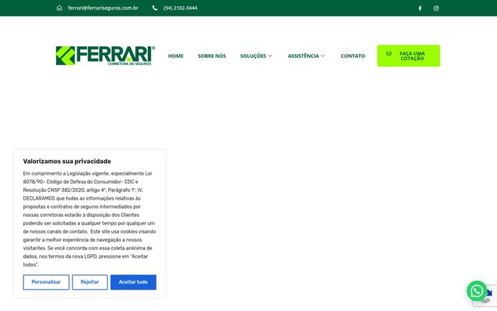 Screenshot of ferrariseguros.com.br