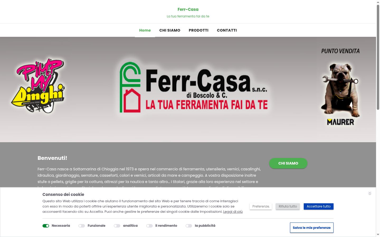 Captura de pantalla del banner de consentimiento mostrado antes de cualquier interacción