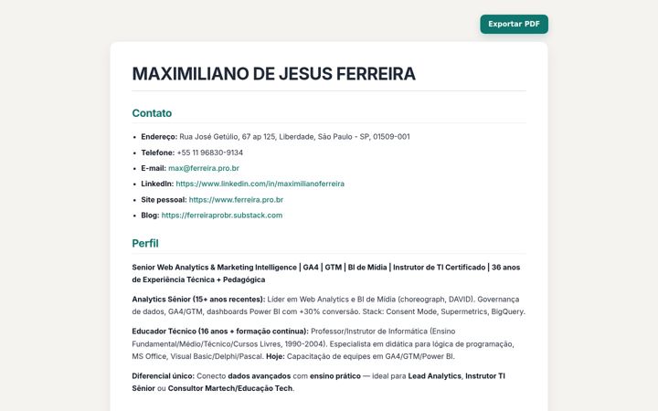 Screenshot of ferreira.pro.br