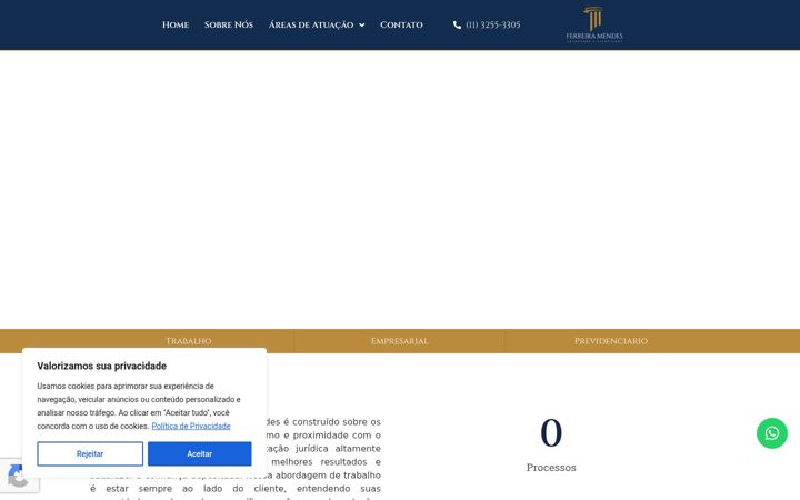 Screenshot of ferreiramendesadv.com.br
