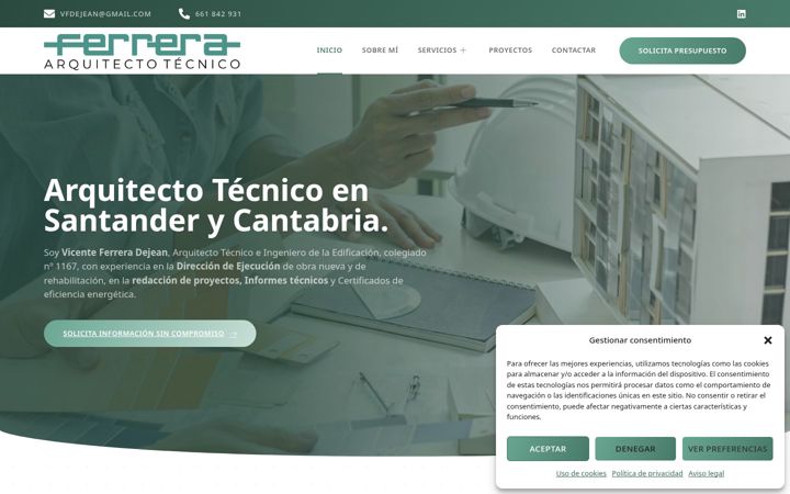 Екранна снимка на ferreraarquitectotecnico.es