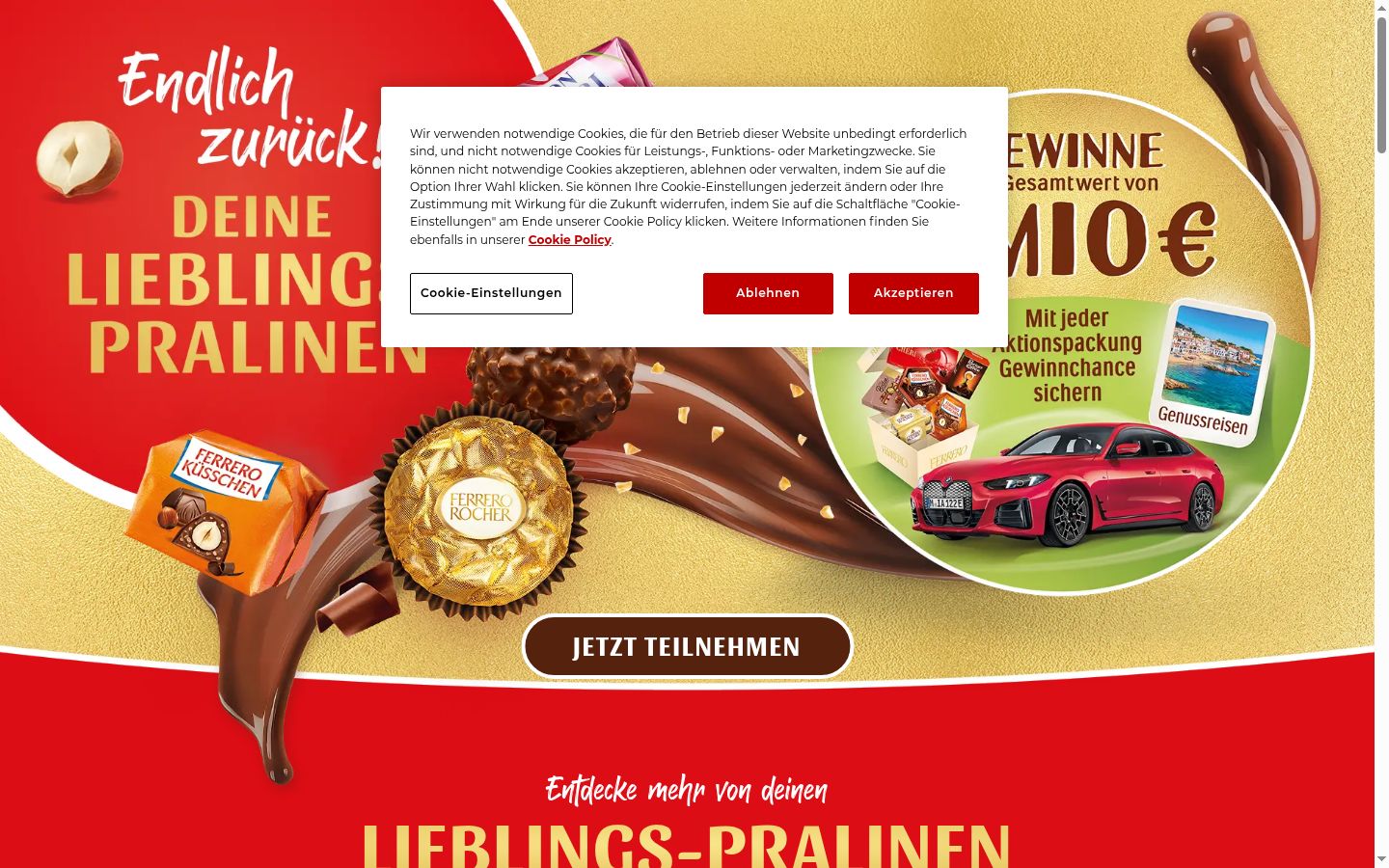 Screenshot of the consent banner shown before any interaction