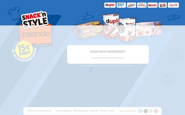 Screenshot of ferrero-snacknstyle.de