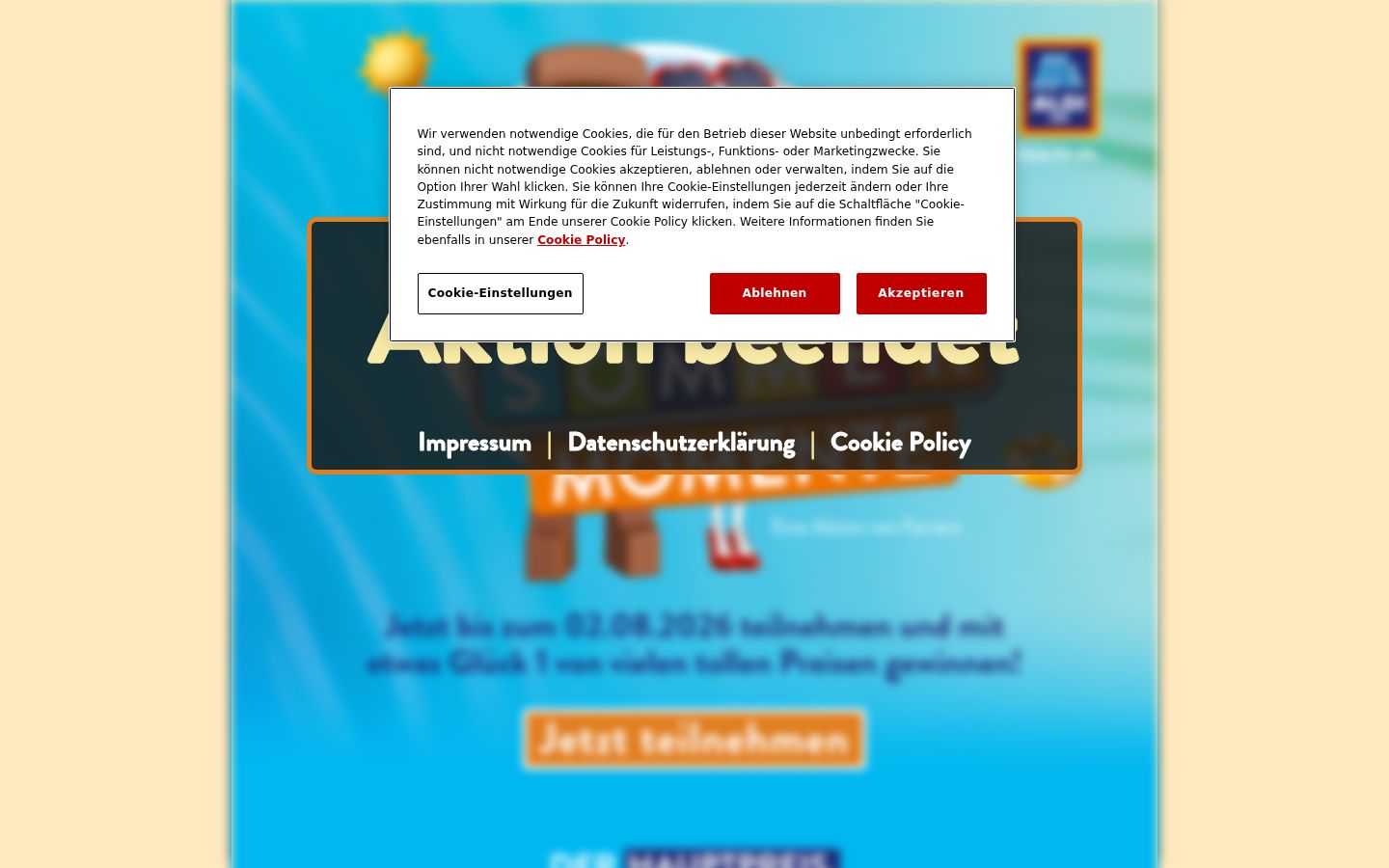 Capture d'écran de la bannière de consentement affichée avant toute interaction