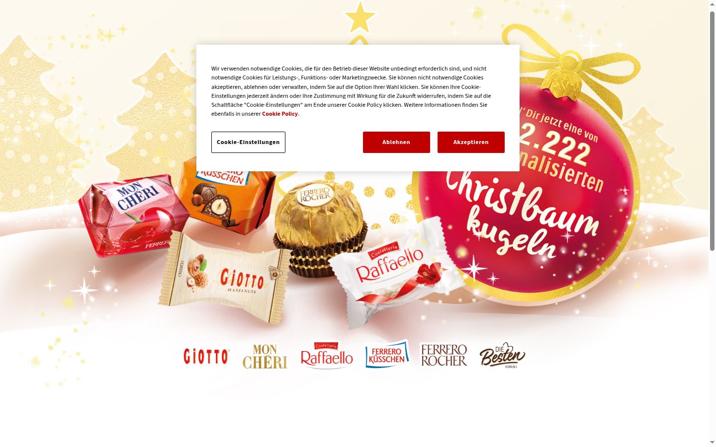Screenshot del banner di consenso mostrato prima di qualsiasi interazione