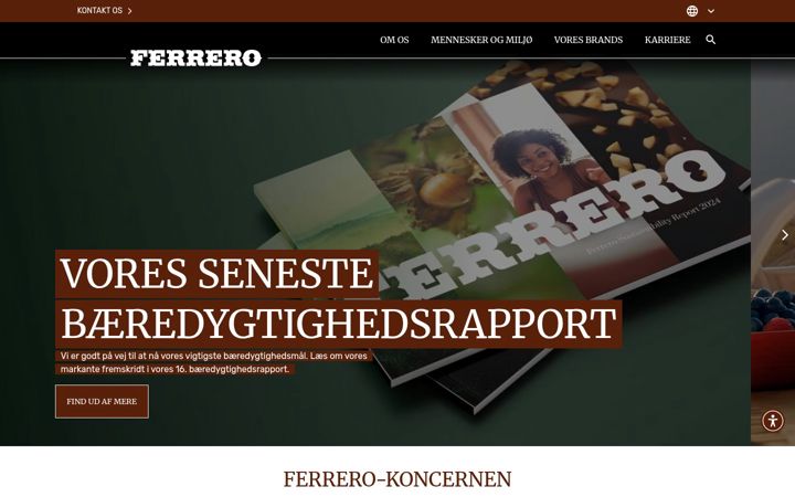 Captura de ecrã de ferrero.com