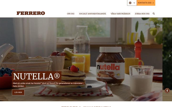 Screenshot of ferrero.se