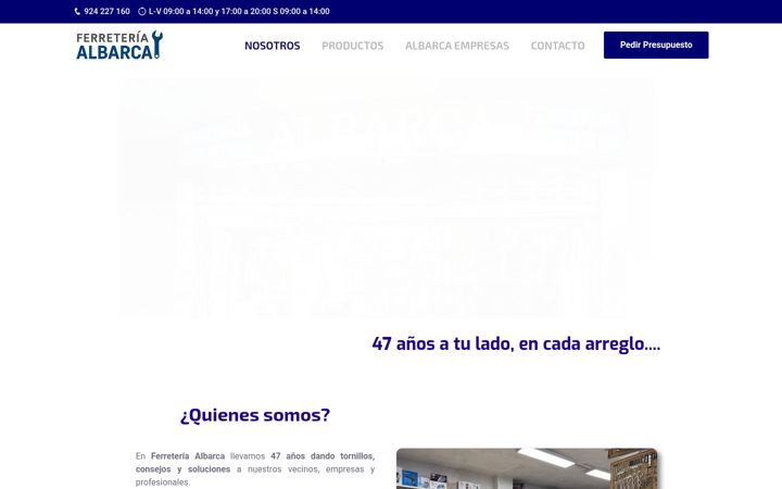 Screenshot stránky ferreteriaalbarca.es