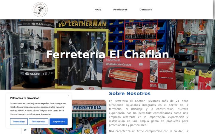 Screenshot of ferreteriaelchaflan.com