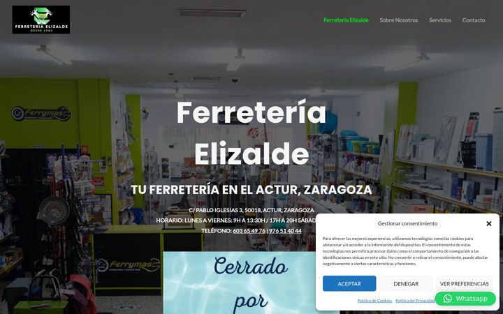 Екранна снимка на ferreteriaelizalde.es