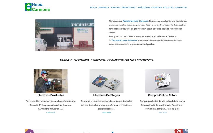Екранна снимка на ferreteriahnoscarmona.es