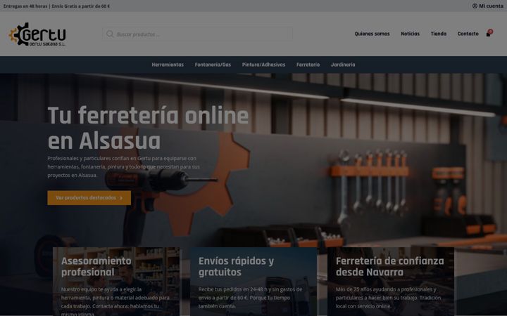 Екранна снимка на ferreteriaonlinegertu.es