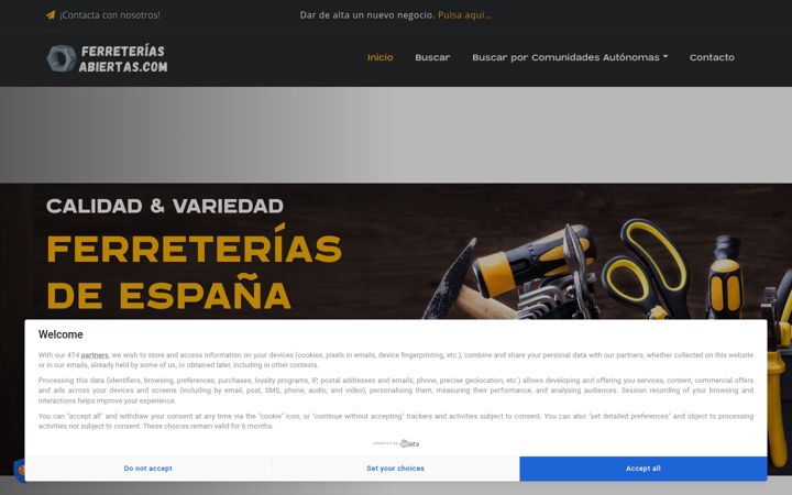 Screenshot of ferreteriasabiertas.com