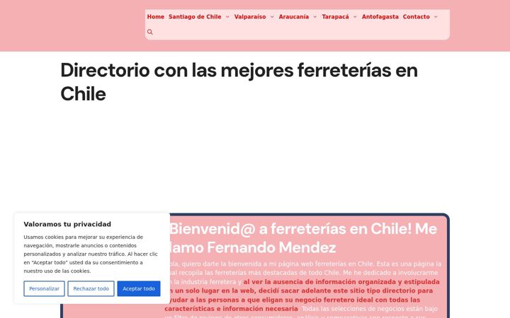 Screenshot of ferreteriasenchile.com