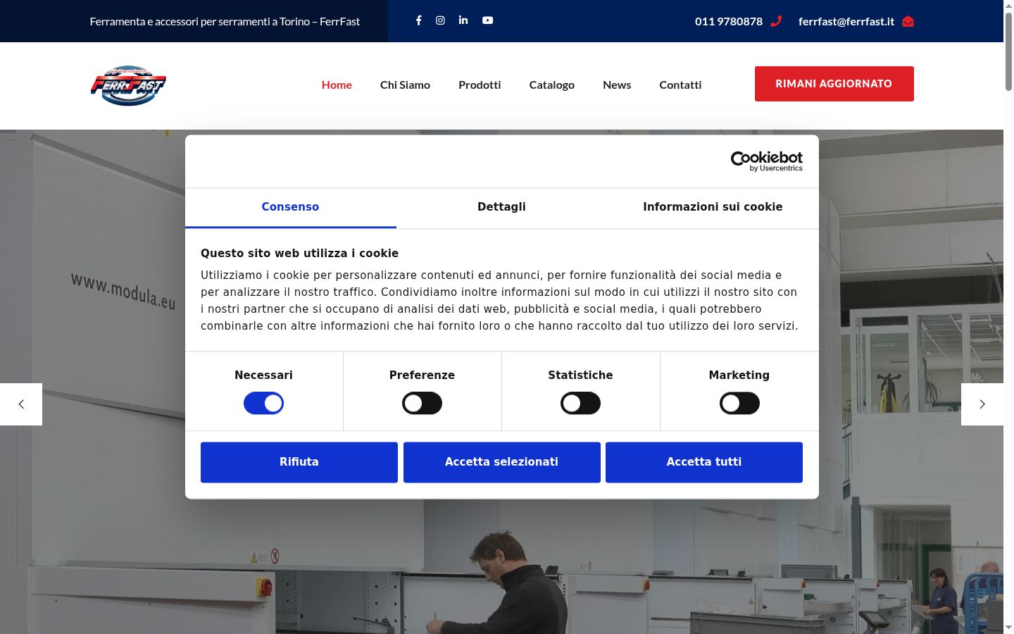 Skärmbild av samtyckesbannern som visades före någon interaktion