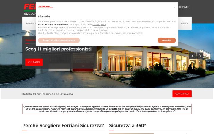 Screenshot of ferrianisicurezza.it