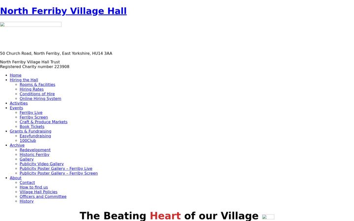 Screenshot ta' ferribyvillagehall.org.uk