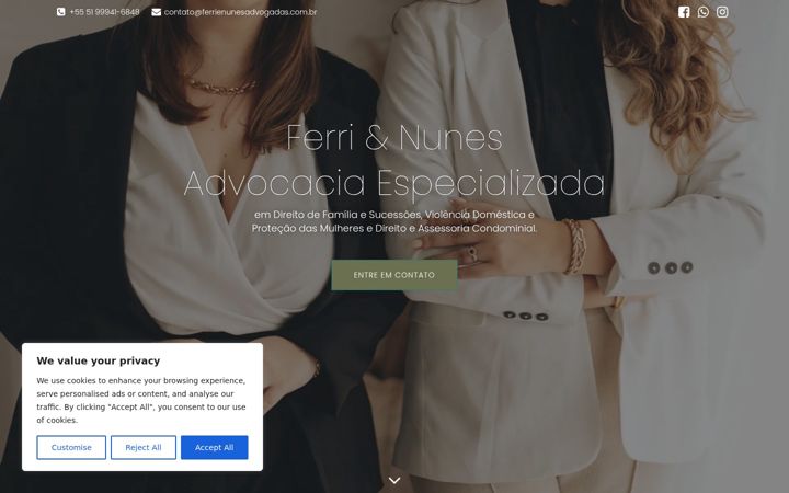 Zrzut ekranu ferrienunesadvogadas.com.br