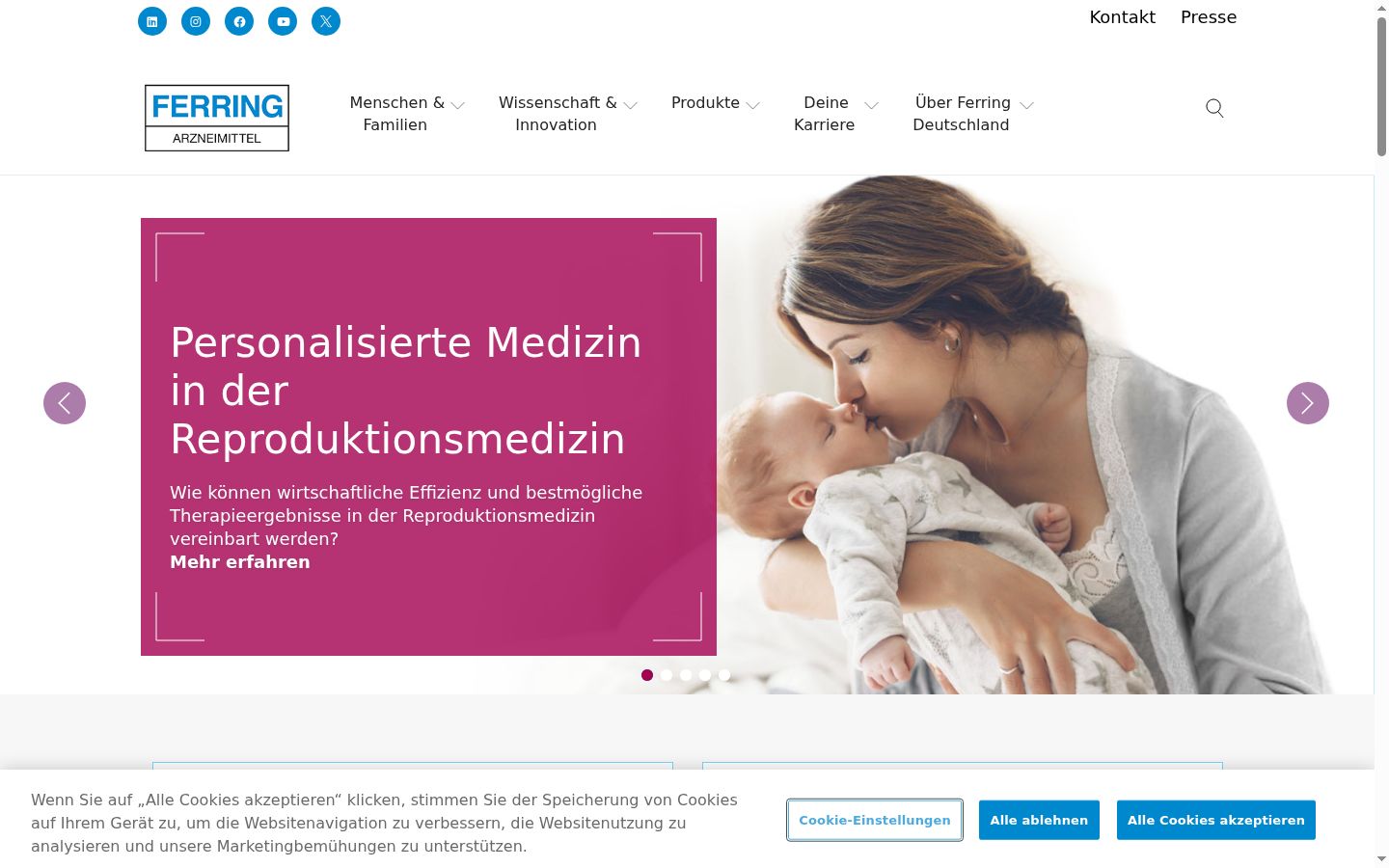 Screenshot del banner di consenso mostrato prima di qualsiasi interazione