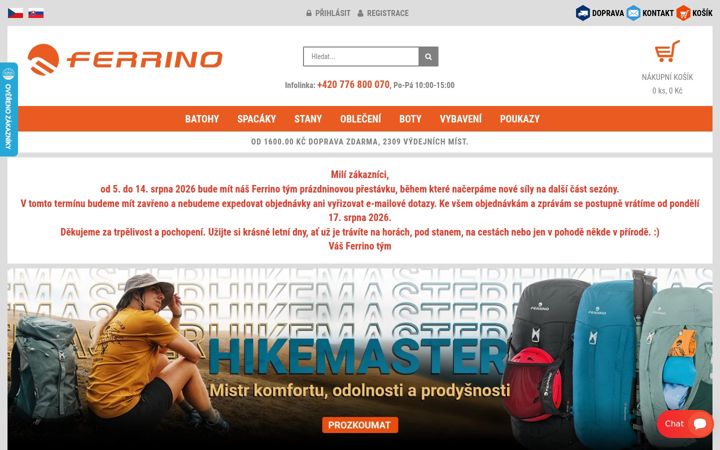 Screenshot of ferrino.cz