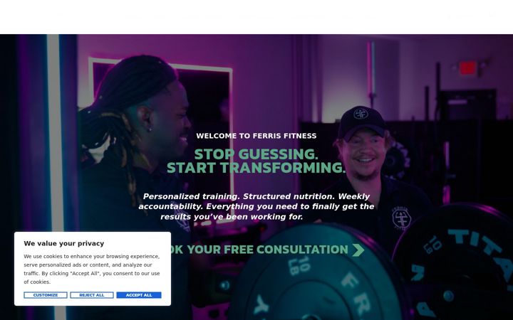 Ekrano kopija ferrisfitness.co