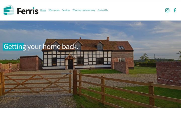 Screenshot ta' ferrisltd.uk