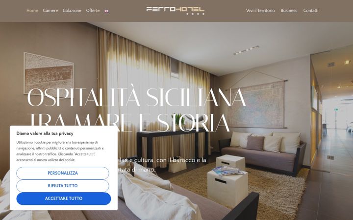 Snímek obrazovky ferrohotelmodica.it