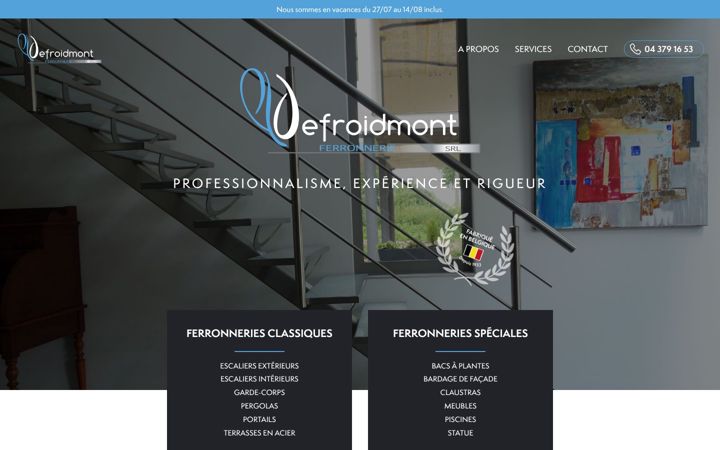 Screenshot of ferronnerie-defroidmont.be
